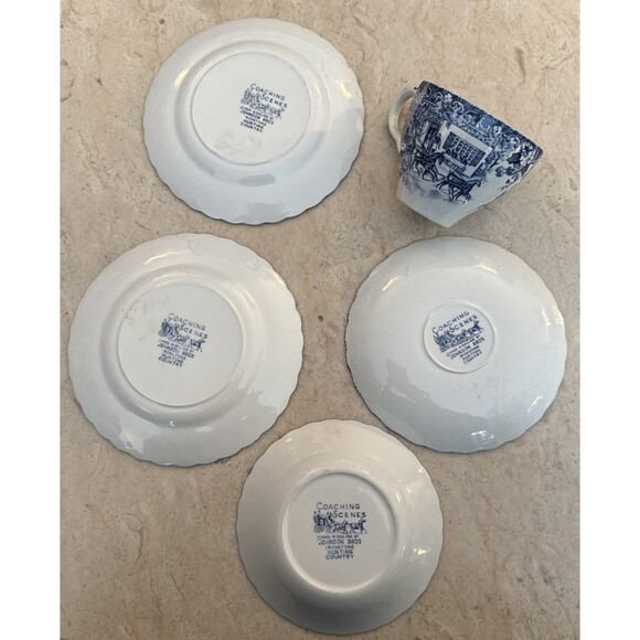 Johnson Brother England Ironstone Coaching Scenes Hunting Country 5 pc. Set - Picture 3 of 4